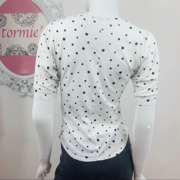 NY&C / White Black Polkadots Cold Shoulder Blouse - Picture 5 of 7